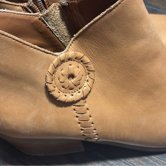 Jack Rogers Peyton Carmel Leather Ankle Booties Women’s Size 9 - Picture 2 of 7